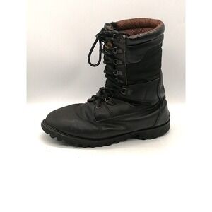 Field & Stream Boots Mens Black 9.5 Wide Rugged Leather Work Shoes Thinsulate